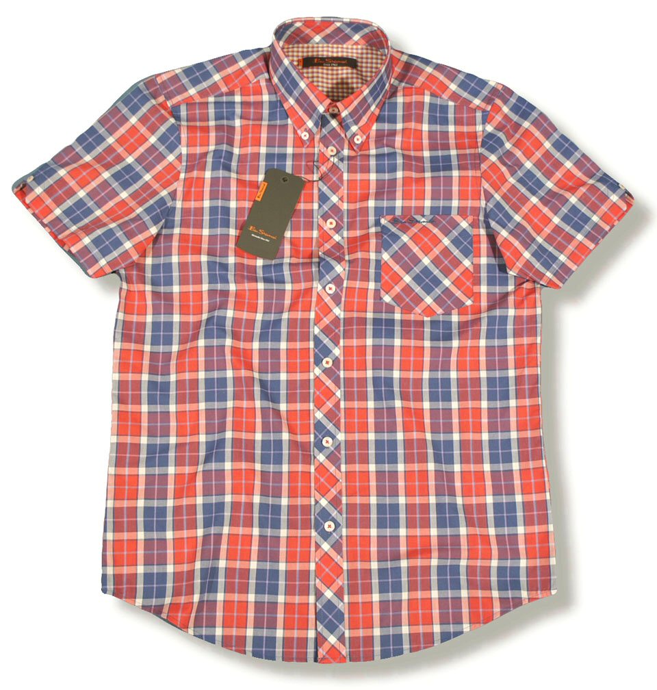 /Classic Ben Sherman Mod Skinhead Button Down Collar Check S/S Shirt